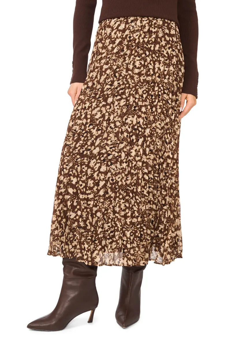 Pleated Patterned Midi Skirt (Women) | Nordstrom | Nordstrom