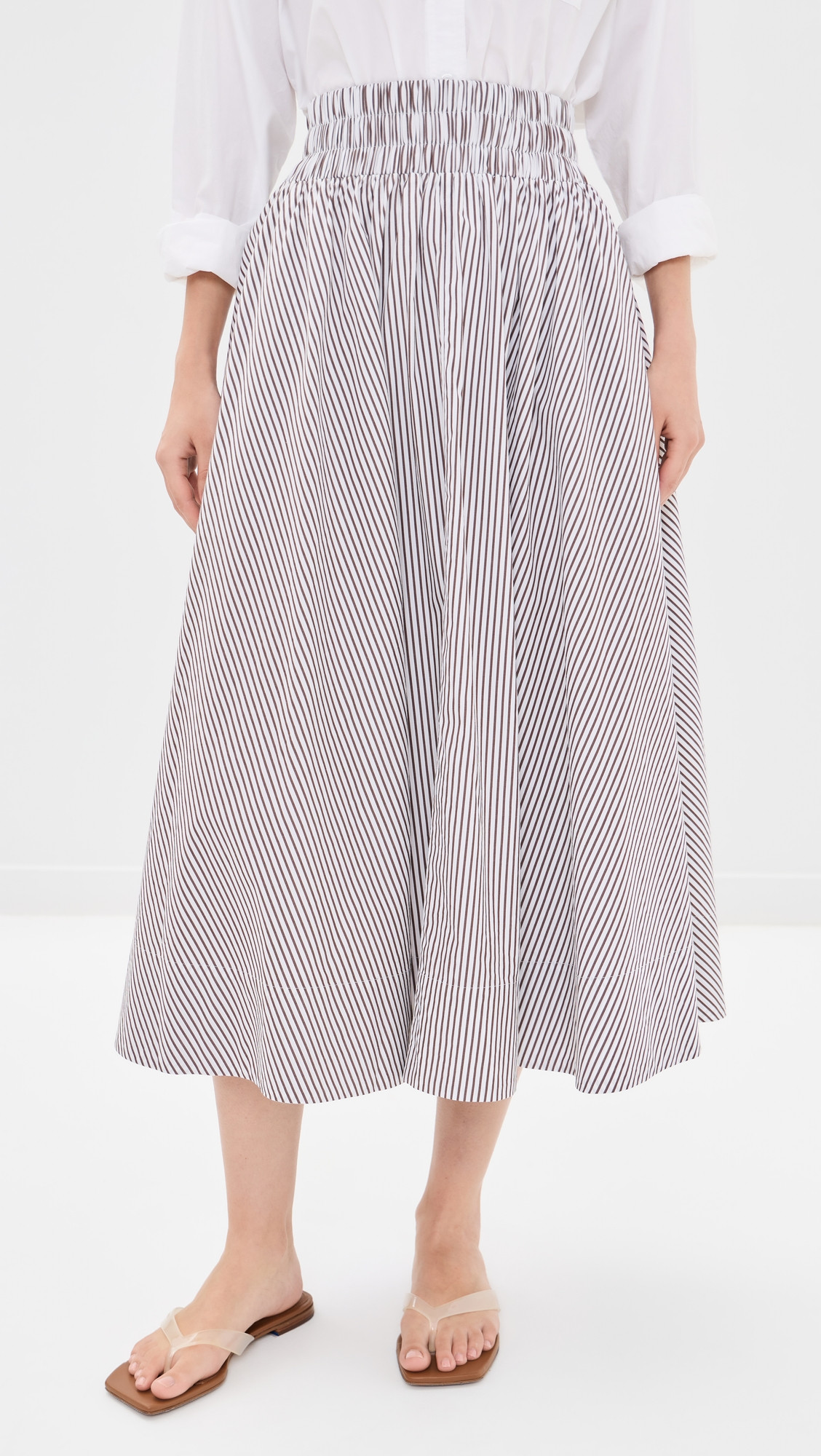 Suzie Kondi Kyria Circle Skirt Truffle Stripe M | Shopbop