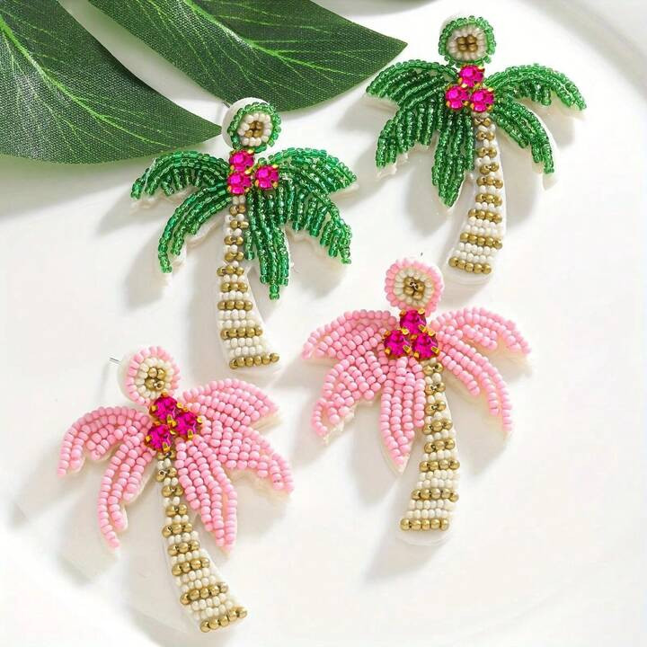 1 paar handgemaakte Boho-oorbellen met kokosnootboomkralen, geschikt voor dagelijks gebruik, stra... | SHEIN