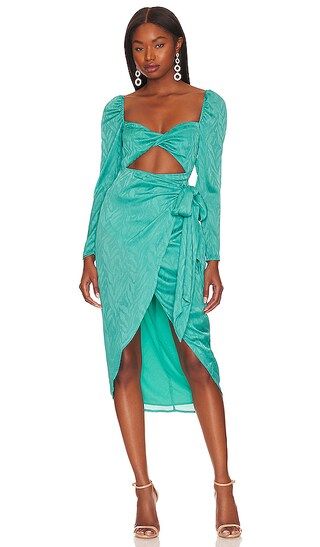 Campbell Midi Dress in Aqua Blue | Revolve Clothing (Global)