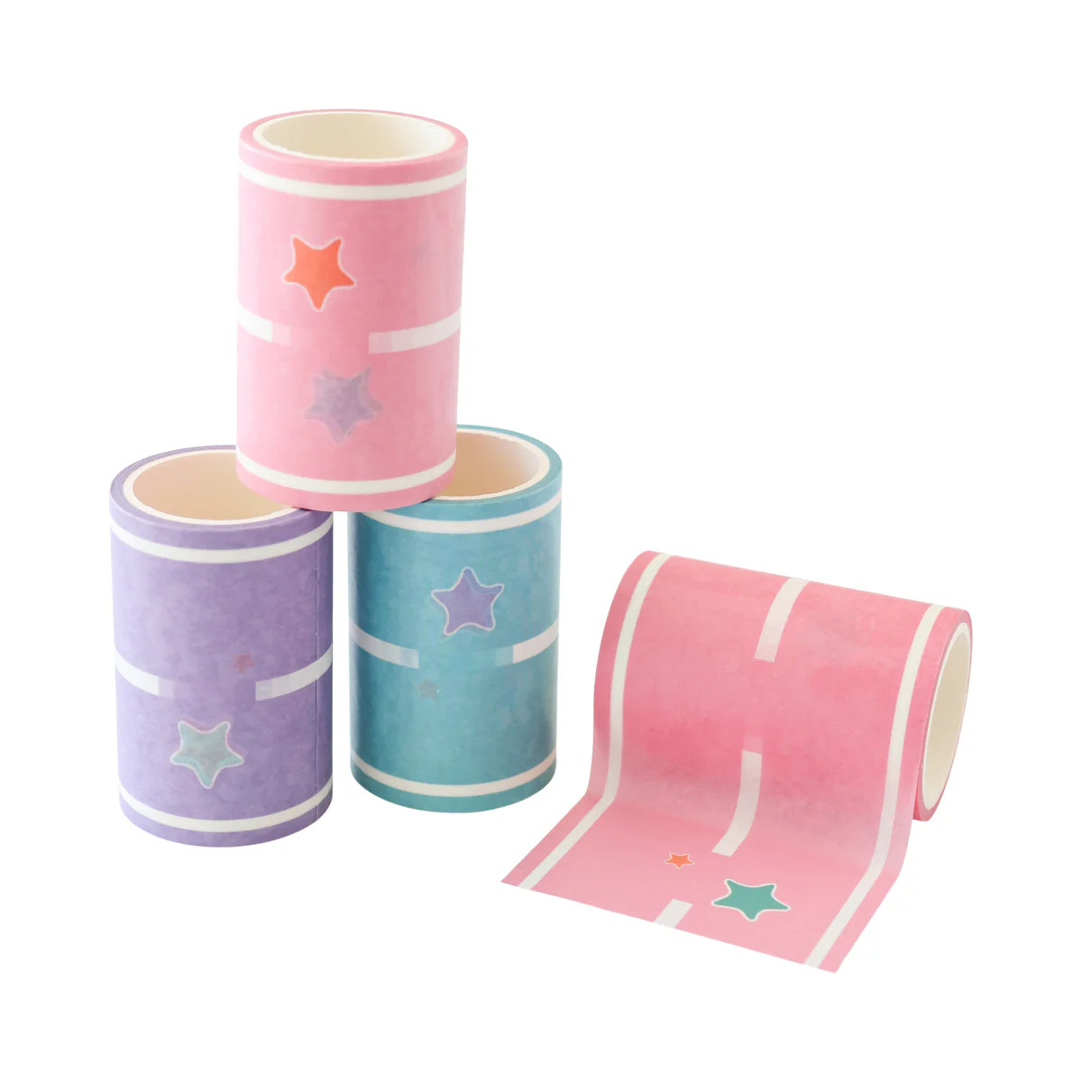Pastel Colored Play Road Tape (Set Of 4 Rolls) | Magic Playbook