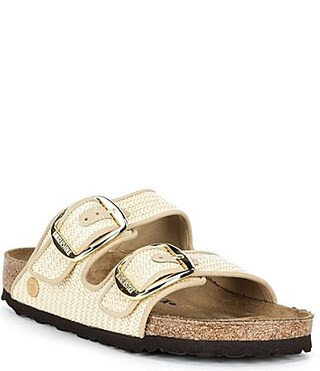 Birkenstock Women's Arizona Big Buckle Raffia Slide Sandals - 10 | Dillard's