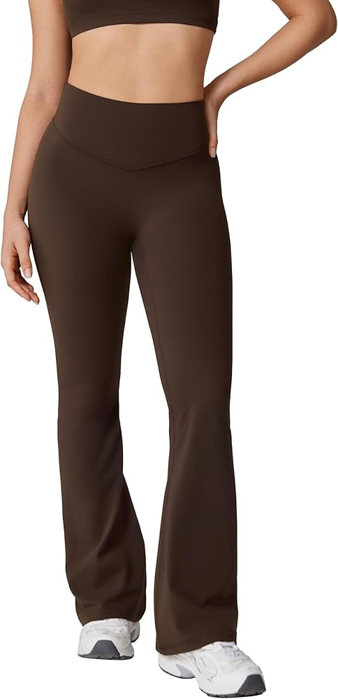 Hugcurve No Front Seam High Waisted Flare Leggings for Women Bootcut Yoga Pants Buttery Soft - 29... | Amazon (US)