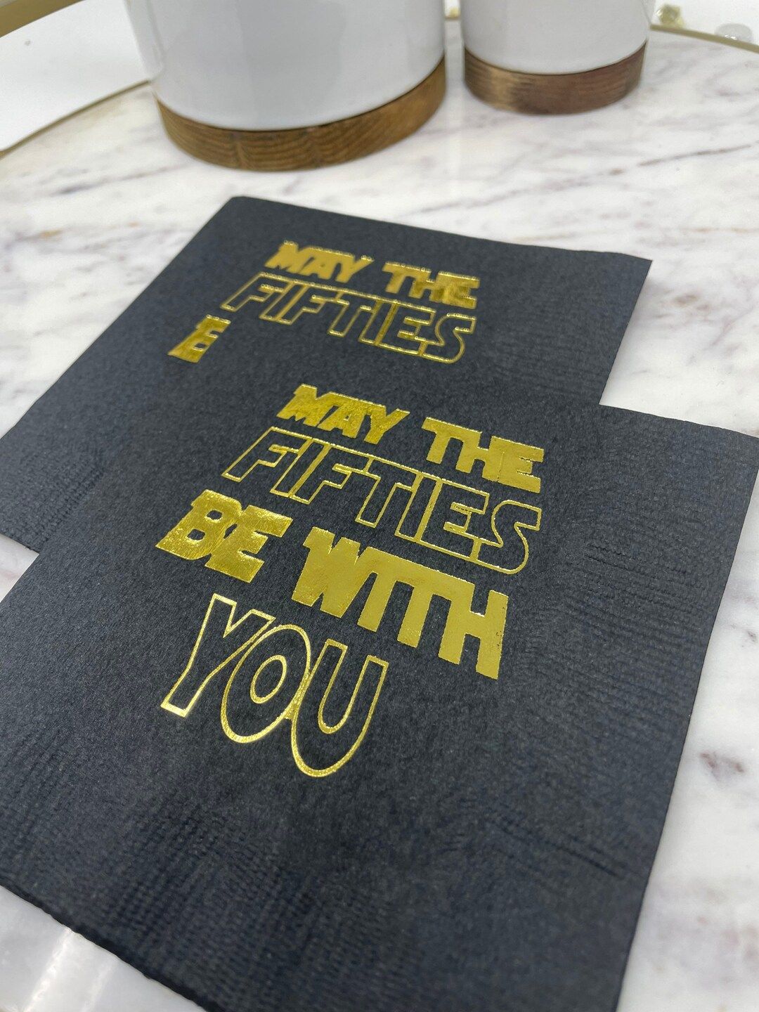 50th Birthday Napkins, May the Fifties Be With You, Star Wars Birthday Decorations, May the Force... | Etsy (US)