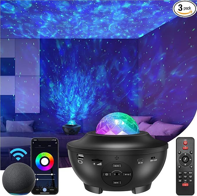 Star Projector Galaxy Night Light Projector, with Remote Control&Bluetooth Music Speaker, Voice C... | Amazon (US)