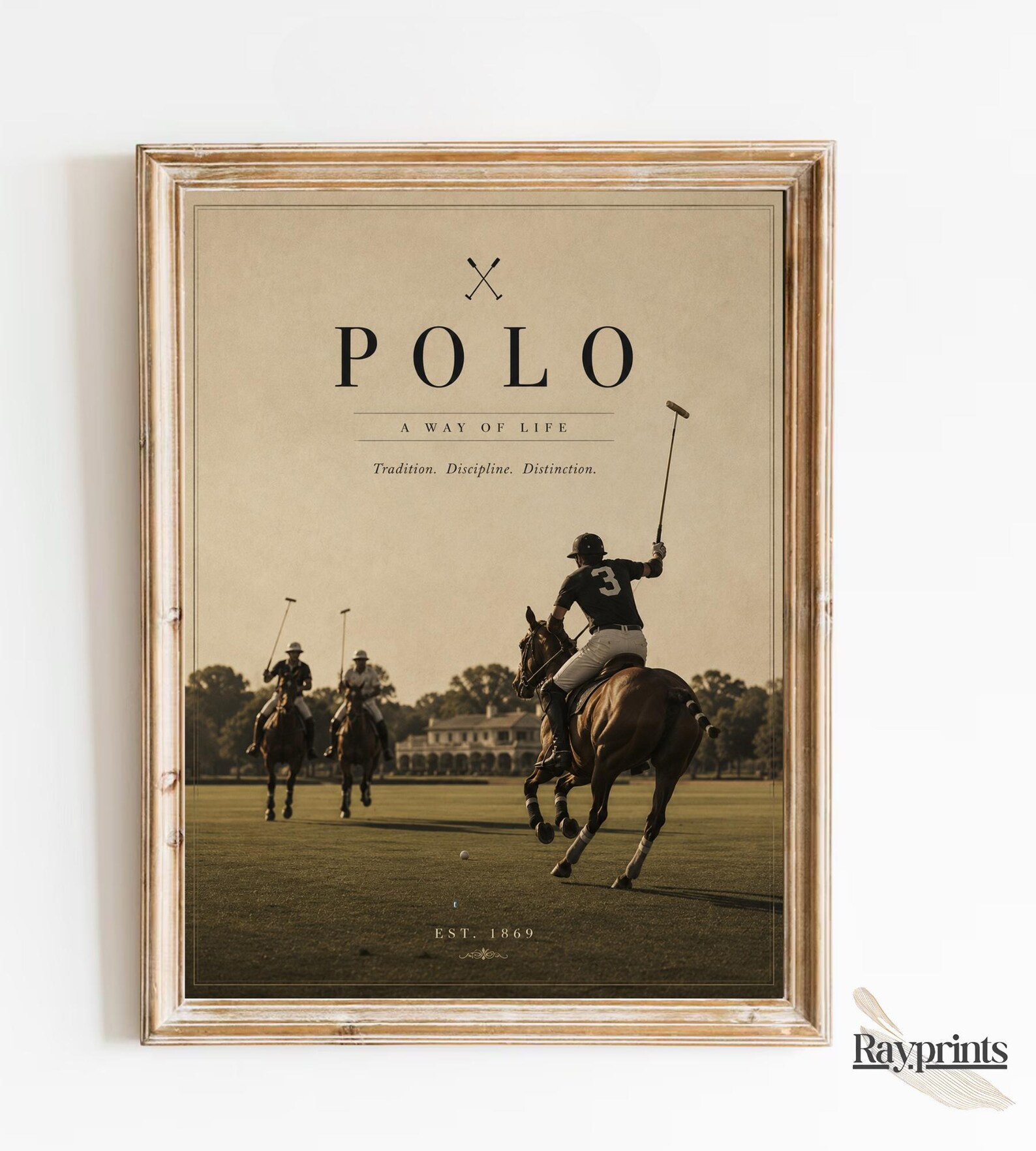Vintage Polo Sport Canvas Print, Ralph Lauren Inspired Equestrian Poster, Minimalist Horse Rider ... | Etsy (Global)