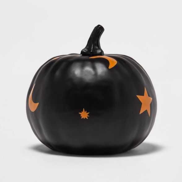 Orange/Black Stars and Moon Pumpkin Halloween Decorative Sculpture - Hyde &#38; EEK! Boutique&#84... | Target