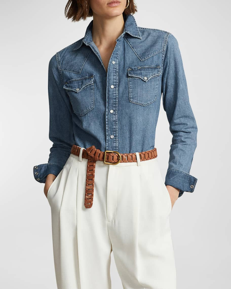 Polo Ralph Lauren Denim Western Shirt | Neiman Marcus