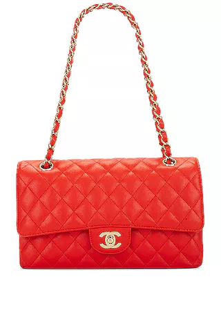 FWRD Renew Chanel Matelasse Chain Shoulder Bag in Beige