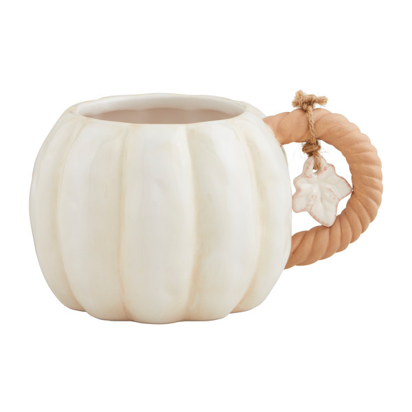 White twisted stem pumpkin mug | Mud Pie
