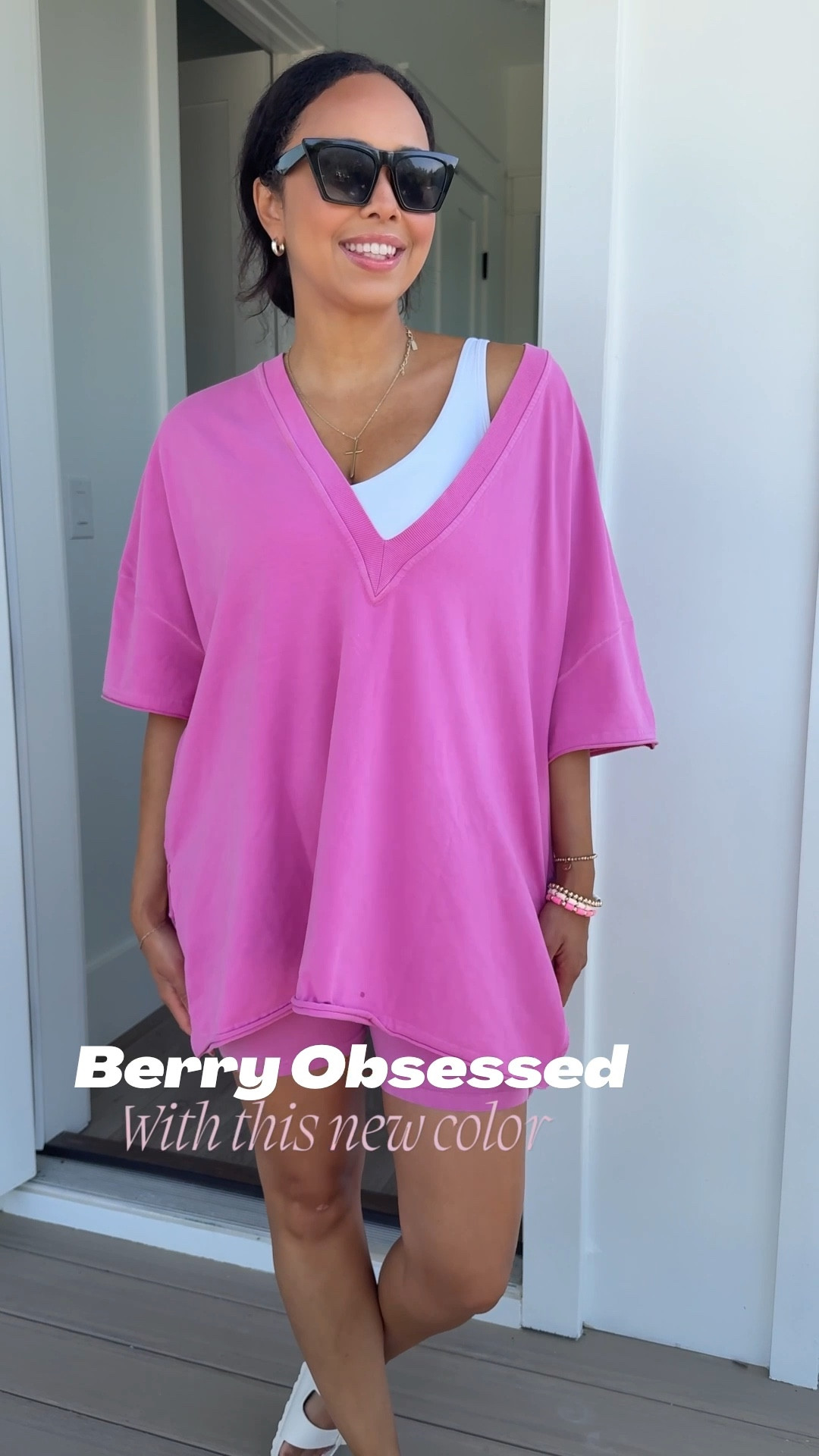 Berry Obsessed! THE summer set for everyday, errands, travel, walks, mom life and more ☀️ Wearing a size small and fits TTS! Hot Shot Reversible Set in Magenta! 

#LTKStyleTip #LTKTravel #LTKActive