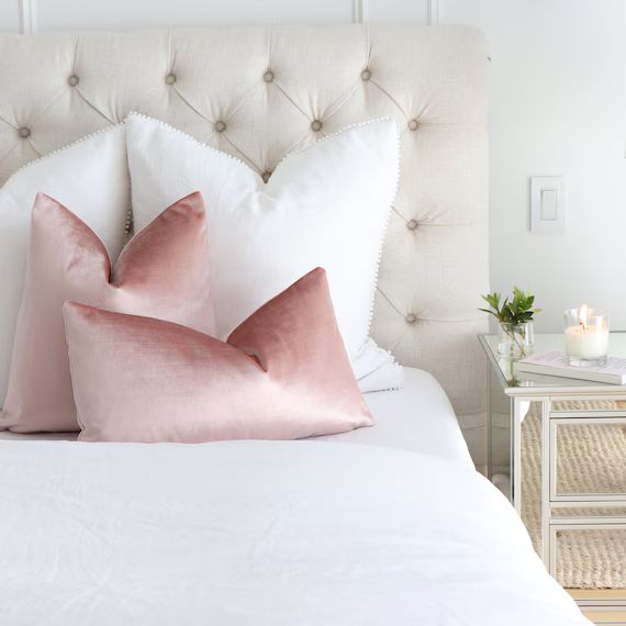 Pink Velvet Decorative Cushion Sham Custom Square Lumbar and | Etsy | Etsy (US)