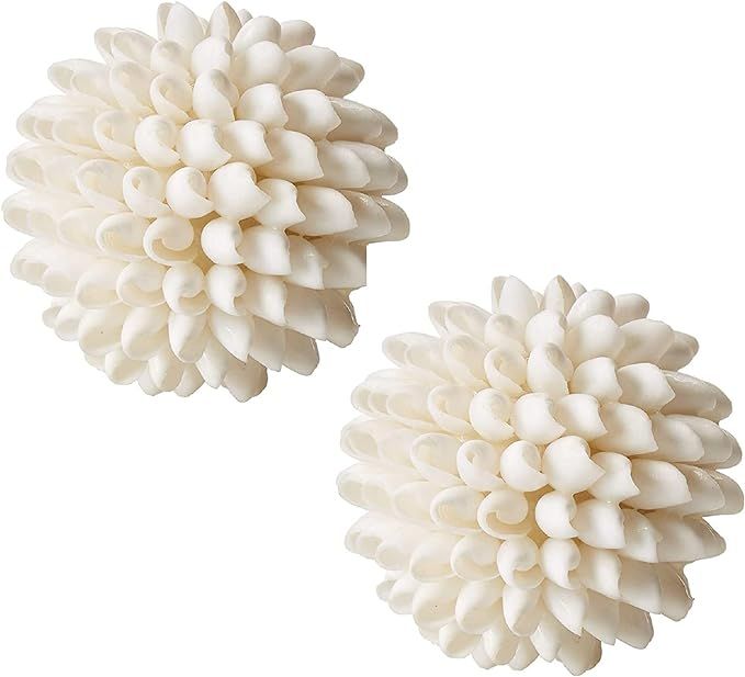 Real White Seashell Sphere - 3 Inches Wide - Beach House Shelf Decor - Coastal Decorative Balls f... | Amazon (US)