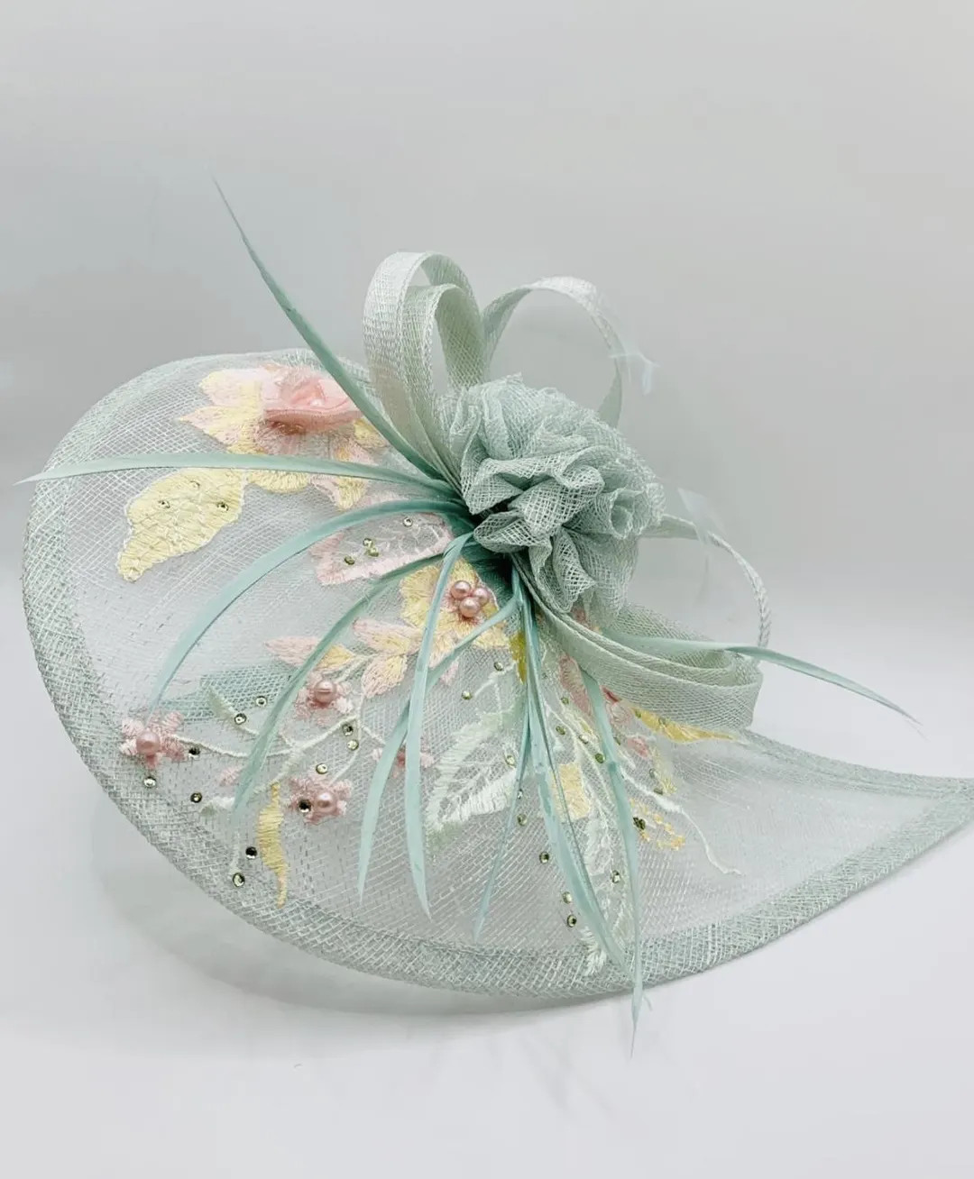 Mint Green Wedding Fascinator Hat: Pink & Duck Egg Blue | Etsy (US)