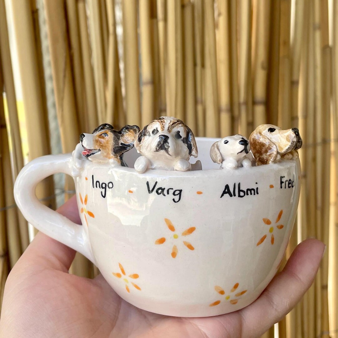 Beloved Dog Mug Custom Pet Gift Cappucino Mug Unique Birthday Gift Dog Figurine Customizable Coff... | Etsy (US)