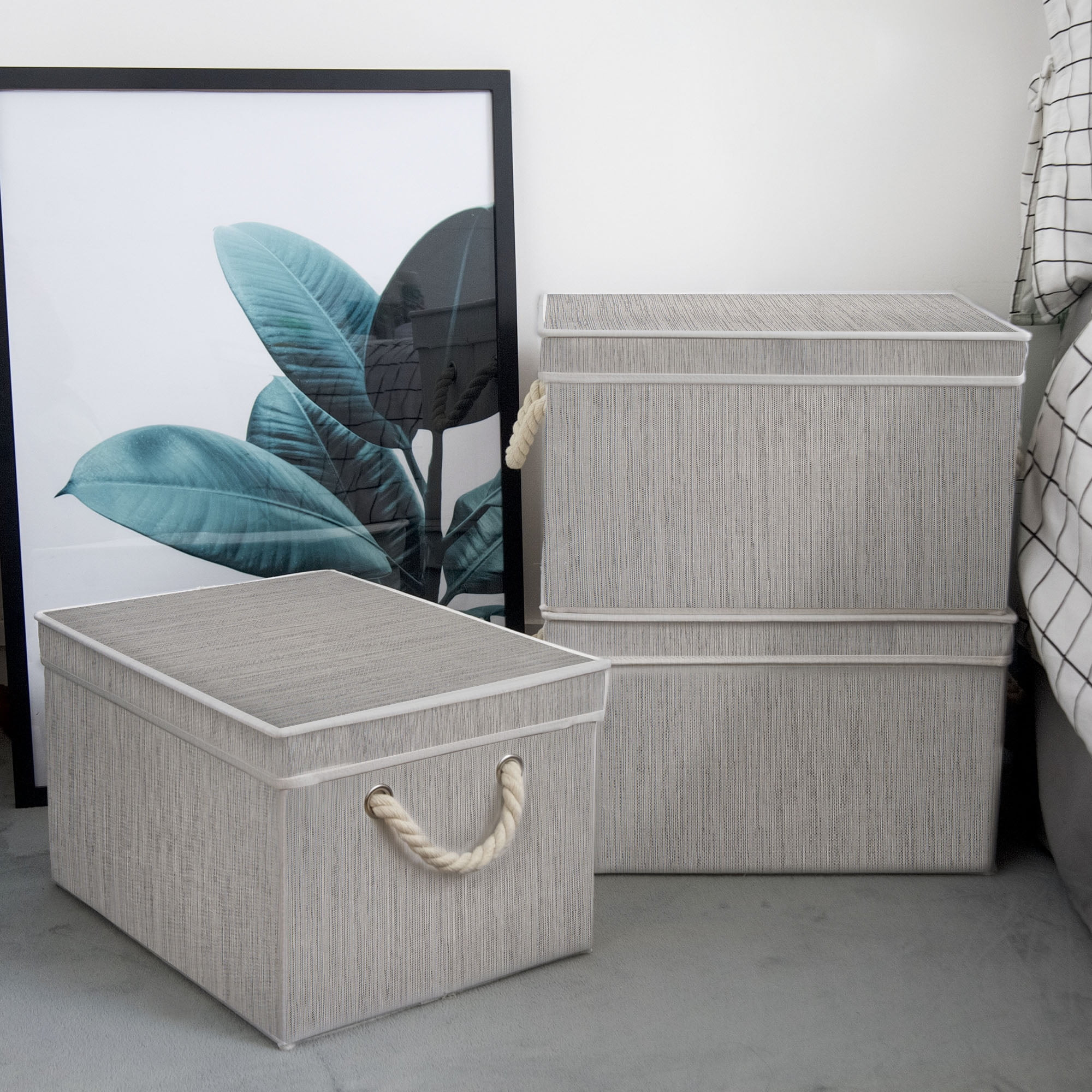 StorageWorks Collapsible Fabric Bin with Lid, Storage Bins for Closet and Shelf, Extra Large, 3 P... | Walmart (US)