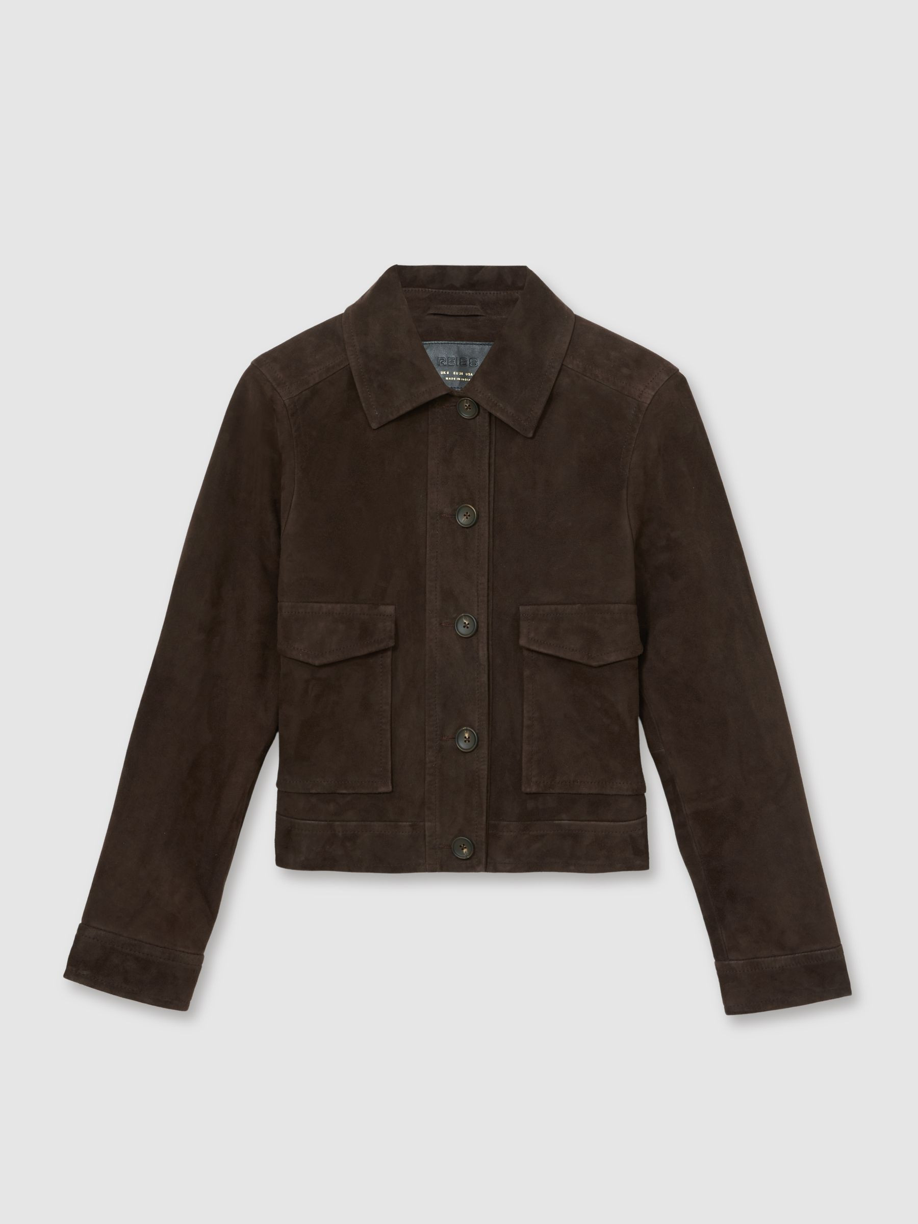 Trucker Jacket in Chocolate Brown | Reiss UK