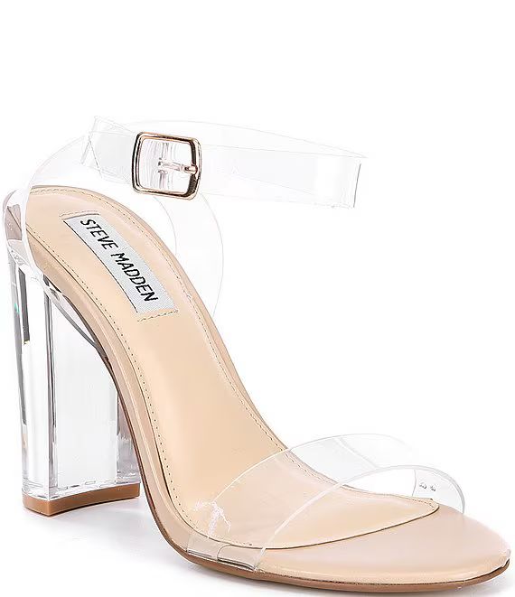 Camille Lucite Clear Block Heel Dress Sandals | Dillards