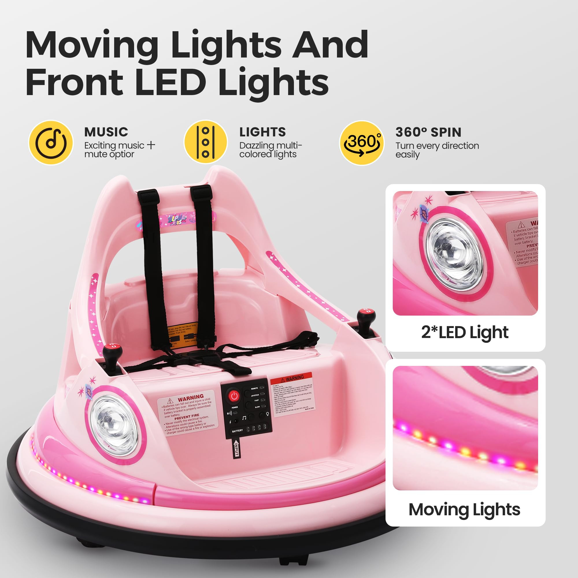 Sophia & William Bumper Car for Toddlers, 12 V Electric Ride On Car for Kids w/Parent Remote Cont... | Amazon (US)