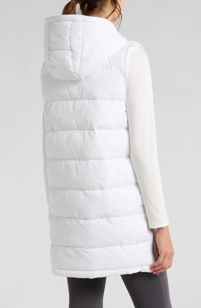Zella Long Hooded Puffer Vest | Nordstrom | Nordstrom