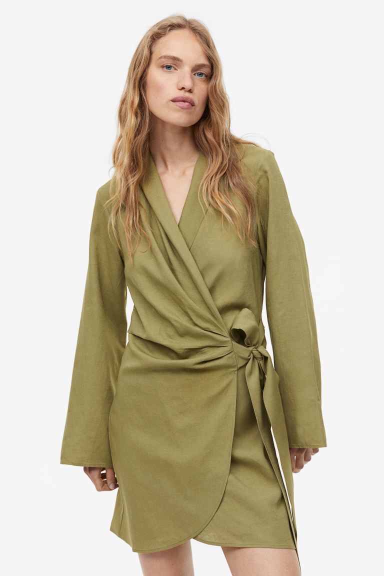 Linen-blend Wrap Dress | H&M (US)