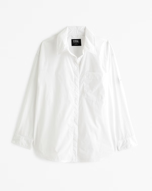 YPB Crinkle Nylon Button-Up Shirt | Abercrombie & Fitch (US)