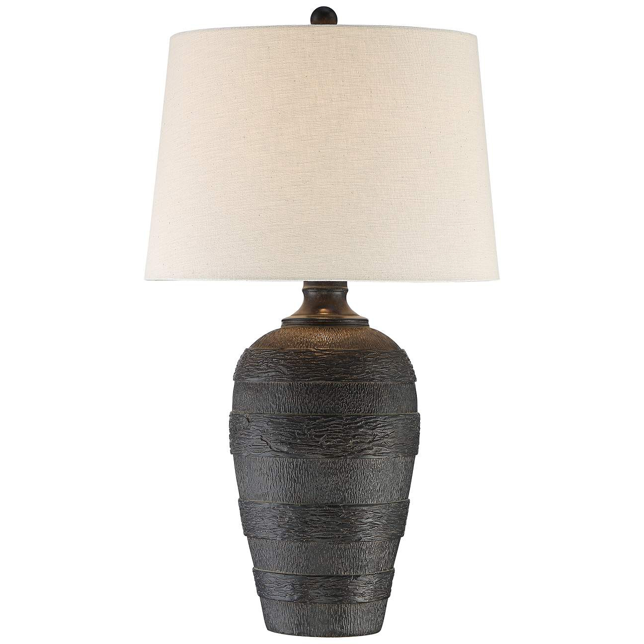 Coloma Black Resin Modern Rustic Table Lamp | LampsPlus.com