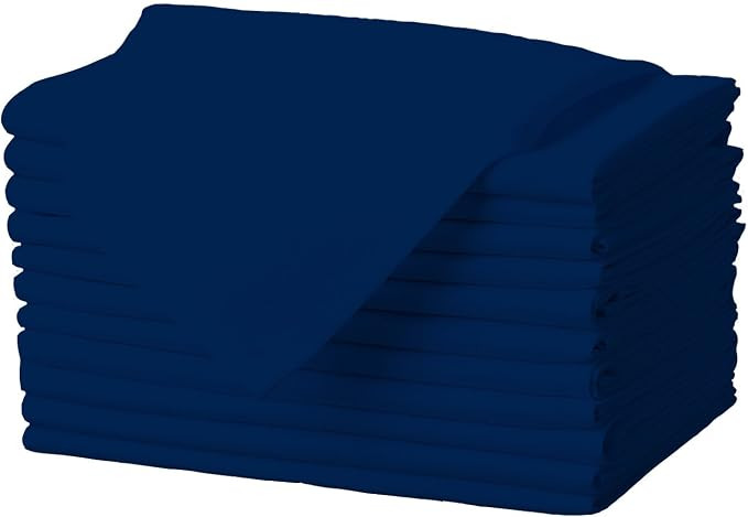 Gee Di Moda Cloth Napkins - 17 x 17 Inch Navy Blue Dinner Napkins - Set of 12 Soft & Absorbent Wa... | Amazon (US)