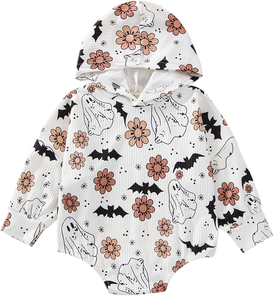 Infant Baby Boy Girl Fall Clothes Oversized Hoodie Romper Long Sleeve Sweatshirt Onesie Halloween... | Amazon (US)