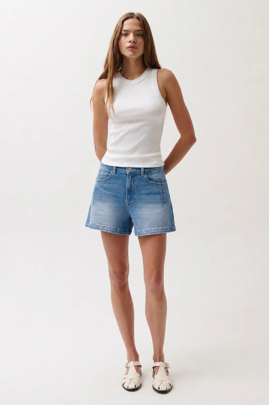 Aoki High Rise A-Line Short - Hidden Gem | Pistola Denim