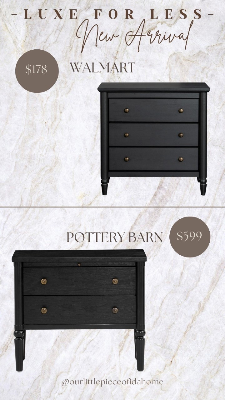 Loving this look for less find - NEW WALMART ARRIVAL !!! A black version of the viral wood colored nightstand . 

#LTKHome #LTKFamily #LTKStyleTip