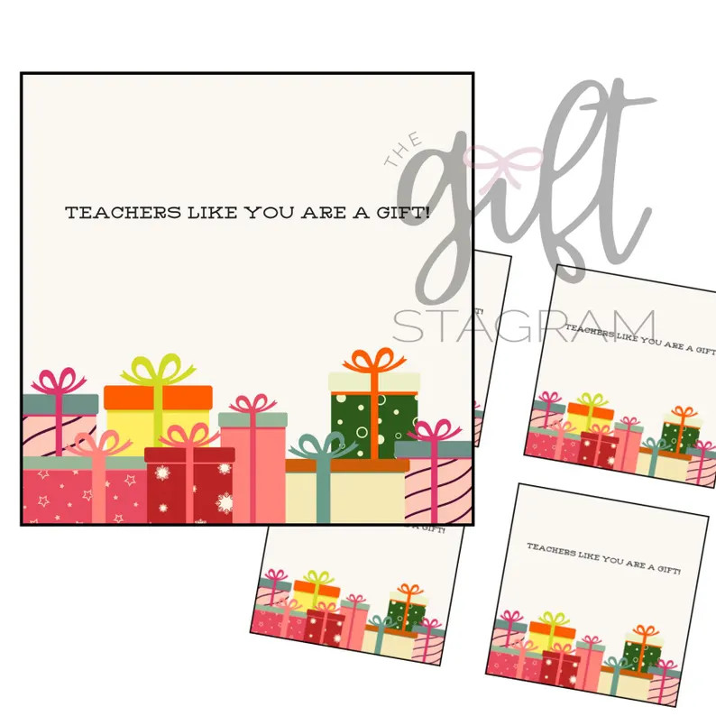 Teachers Like You Are A Real Gift Gift Tag | DIGITAL DOWNLOAD | Teacher Holiday Gift Tag | Happy ... | Etsy (US)
