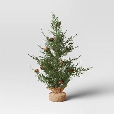 22&#34; Cedar Artificial Tree with Pinecones Green/Brown - Threshold&#8482; | Target