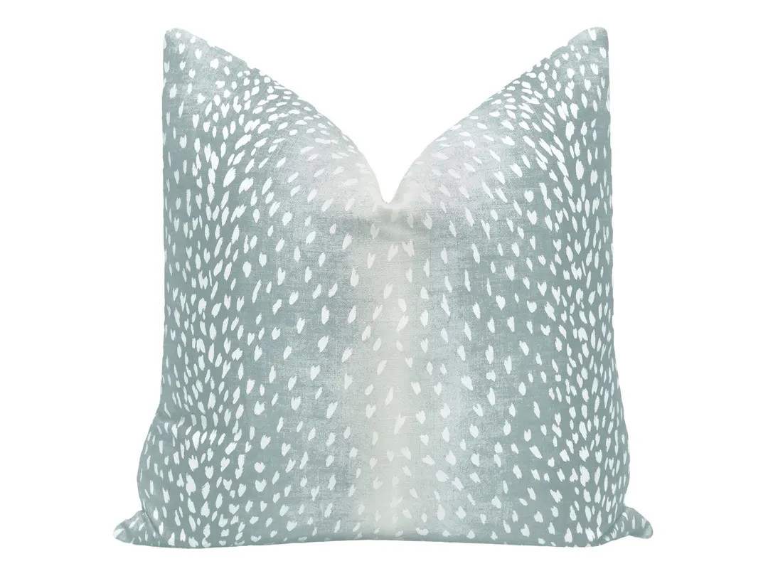 Antelope Linen Print // Spa Blue Pillow | Animal Print | Spa Blue Print Pillow | Antelope Throw P... | Etsy (US)