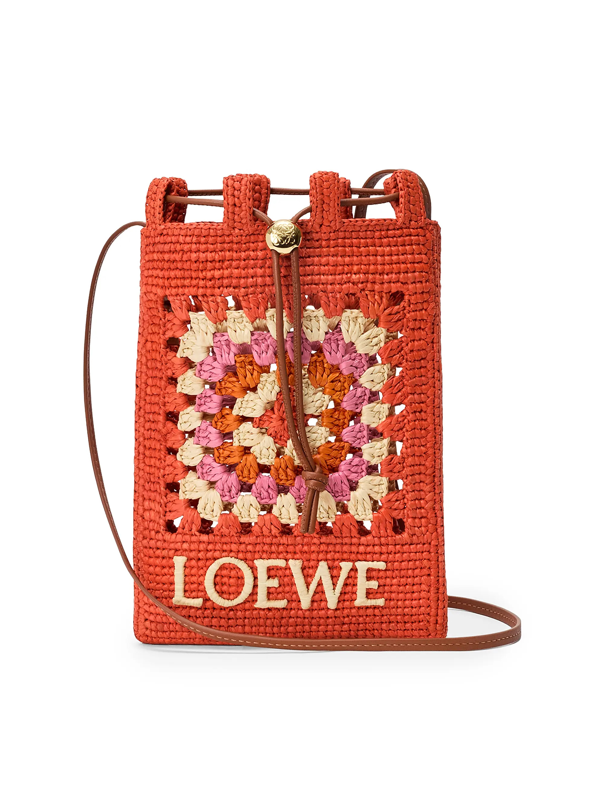 LOEWE LOEWE x Paula's Ibiza Drawstring Crochet Raffia Pocket Pouch | Saks Fifth Avenue | Saks Fifth Avenue