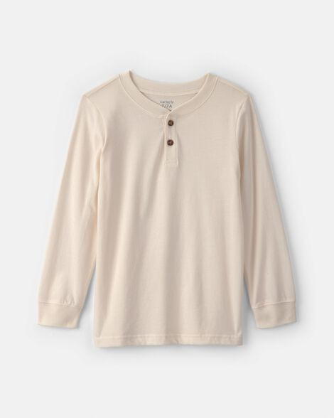 Boys Long-Sleeve Henley T-Shirt - Cream | Carter's | Carter's Inc