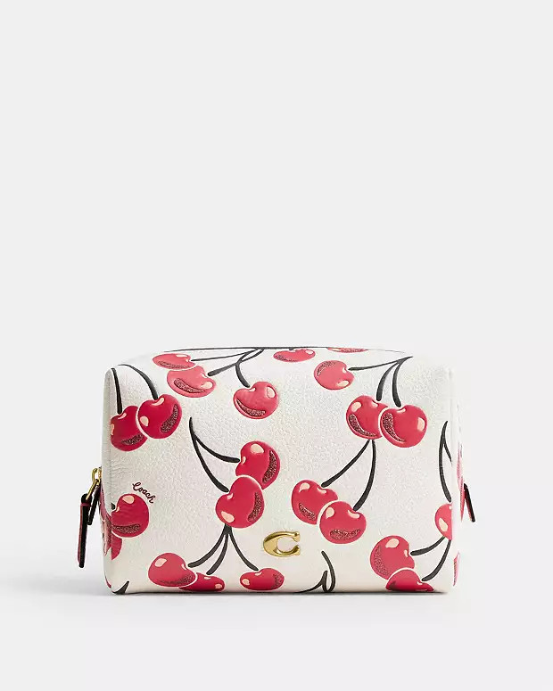 Essential Cosmetic Pouch With Cherry Print | Coach (US)