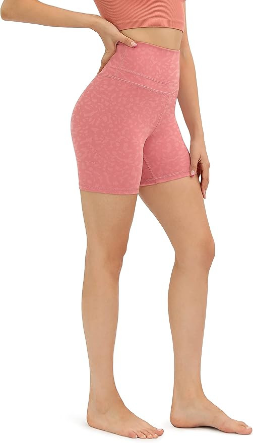 ODODOS Women's High-Rise Yoga Shorts Workout Gym Running Biker Exercise Shorts-Inseam 5" | Amazon (US)