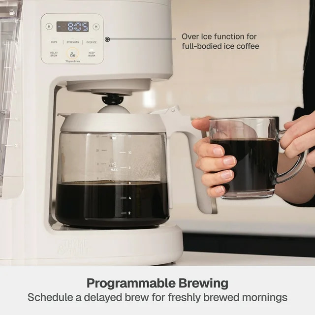 Thyme & Table Drip Coffee Maker, Sand White | Walmart (US)