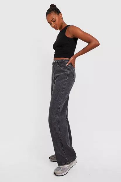 Tall High Rise Acid Wash Wide Leg Jeans | Boohoo.com (UK & IE)
