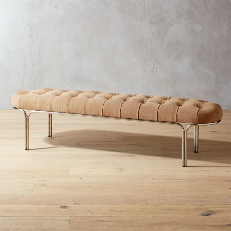 Luxey Tufted Suede Bench + Reviews | CB2 | CB2