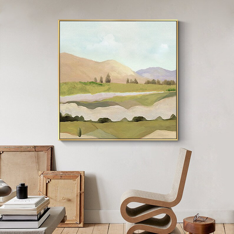 Hand-painted Landscape Wall Art, Large Abstract Oil Painting on Canvas, Modern Original Artwork f... | Etsy (US)