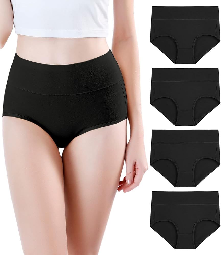 wirarpa Women's Modal Underwear Soft High Waist Briefs Ladies Panties 4 Pack (Regular & Plus Size... | Amazon (US)