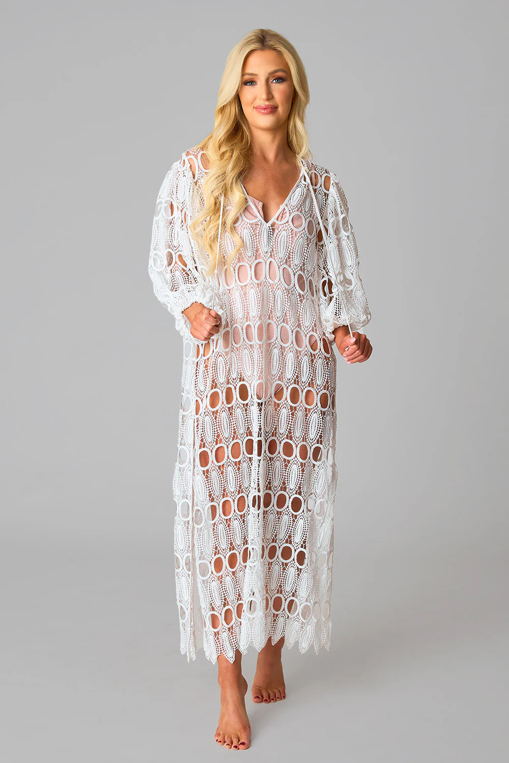BuddyLove | Pamela Eyelet Maxi Dress | White | BuddyLove