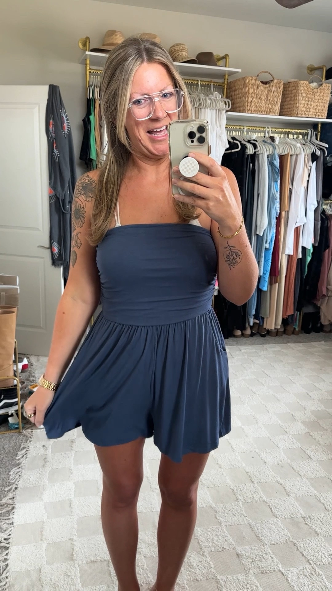 Wearing a large romper 

#LTKMidsize #LTKOver40