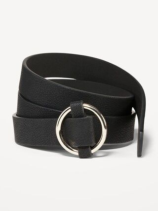 Adjustable Faux Textured-Leather Belt for Women (1.5-inch) | Old Navy (US)