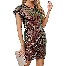 GRACE KARIN Women's Sparkly Sequin Dress Cap Sleeve Party Cocktail Holiday Dress Elegant Glitter ... | Amazon (US)
