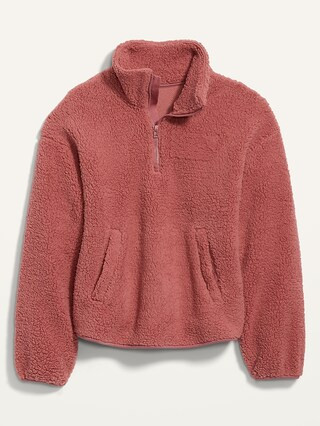 Cozy Sherpa Half-Zip Pullover Sweater for Women | Old Navy (US)