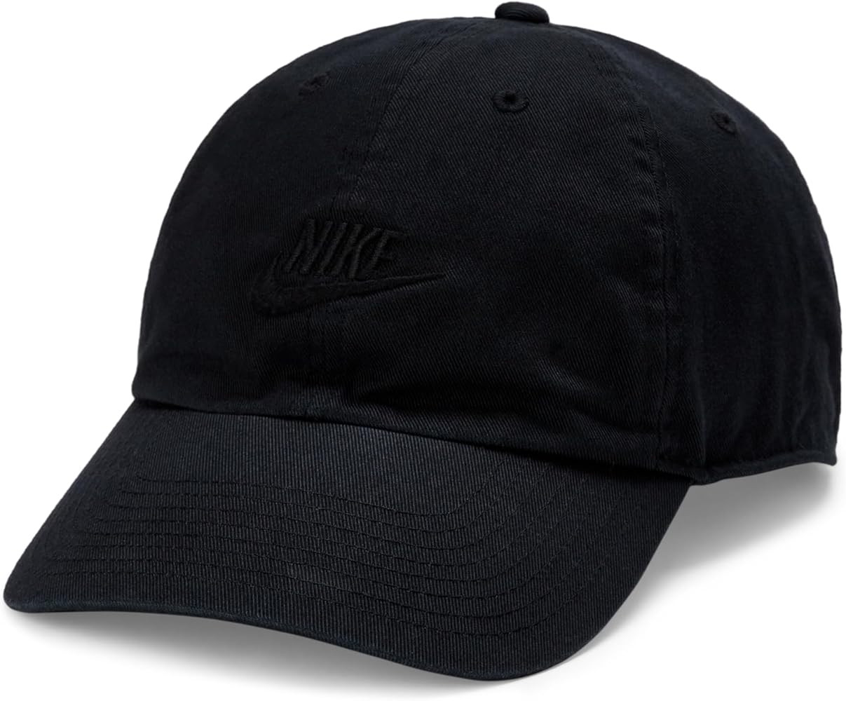 Amazon.com: Nike Club Unstructured Futura Wash Cap, Black/Black, Small/Medium : Clothing, Shoes &... | Amazon (US)