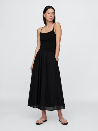 Compact Jersey Mixed Media Maxi Dress | Gap (US)
